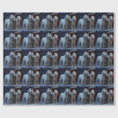 Afghan Hound Snowy Sleigh Ride Kerstmisdecor Cadeaupapier (Vlak)