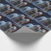 Afghan Hound Snowy Sleigh Ride Kerstmisdecor Cadeaupapier (Hoek)