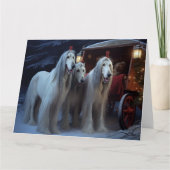 Afghan Hound Snowy Sleigh Ride Kerstmisdecor Kaart (Voorkant)