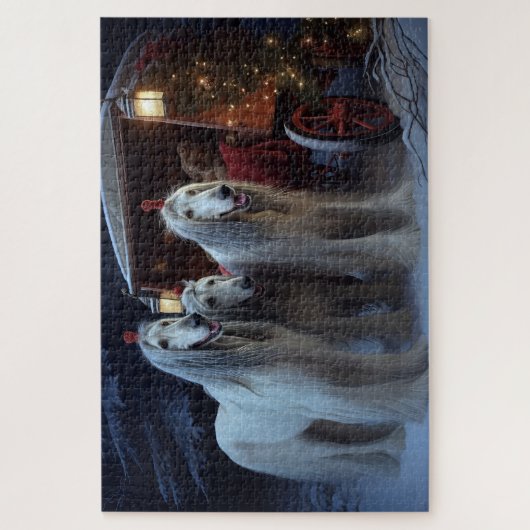 Afghan Hound Snowy Sleigh Ride Kerstmisdecor Legpuzzel (Verticaal)