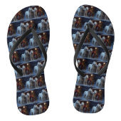 Afghan Hound Snowy Sleigh Ride Kerstmisdecor Teenslippers (Voetbed)