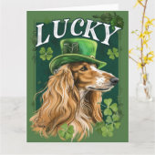 Afghan Hound St. Patrick's Day Kaart (Gele Bloem)