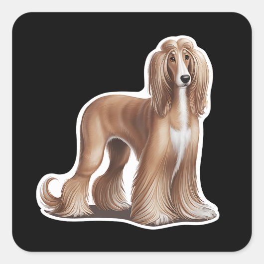 Afghan Hound Sticker (Voorkant)