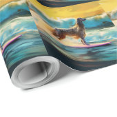 Afghan Hound Strand Surfen Schilderij Cadeaupapier (Rol Hoek)