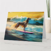 Afghan Hound Strand Surfen Schilderij Kaart (Voorkant)