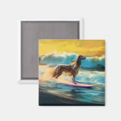 Afghan Hound Strand Surfen Schilderij Magneet (Voorkant / Achterkant)