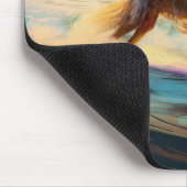 Afghan Hound Strand Surfen Schilderij Muismat (Hoek)