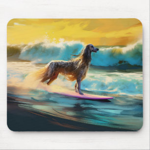 Afghan Hound Strand Surfen Schilderij Muismat