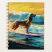 Afghan Hound Strand Surfen Schilderij Planner (Voorkant)