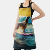 Afghan Hound Strand Surfen Schilderij Schort (Insitu)