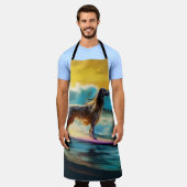 Afghan Hound Strand Surfen Schilderij Schort (Gedragen)