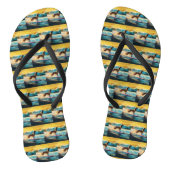 Afghan Hound Strand Surfen Schilderij Teenslippers (Voetbed)