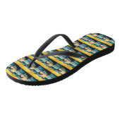Afghan Hound Strand Surfen Schilderij Teenslippers (Schuin)