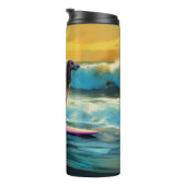 Afghan Hound Strand Surfen Schilderij Thermosbeker (Geroteerd rechts)