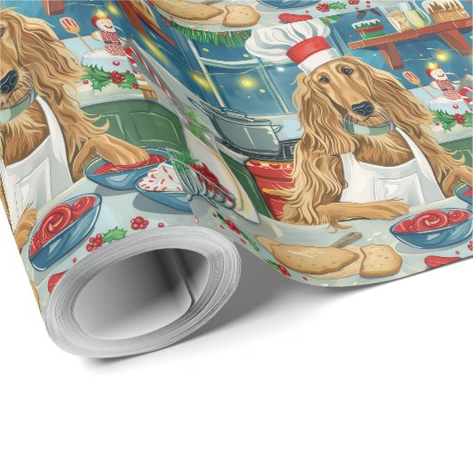 Afghan Hound Vakantie Bakken: Feestelijke Kerstmis Cadeaupapier (Rol Hoek)
