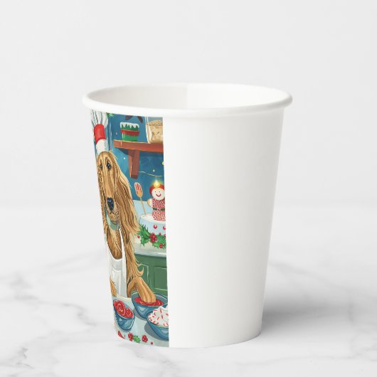 Afghan Hound Vakantie Bakken: Feestelijke Kerstmis Papieren Bekers (Links)