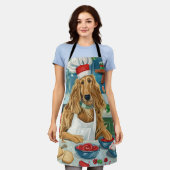 Afghan Hound Vakantie Bakken: Feestelijke Kerstmis Schort (Gedragen)