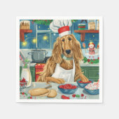 Afghan Hound Vakantie Bakken: Feestelijke Kerstmis Servet (Voorkant)