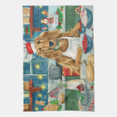 Afghan Hound Vakantie Bakken: Feestelijke Kerstmis Theedoek (Verticaal)