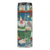 Afghan Hound Vakantie Bakken: Feestelijke Kerstmis Thermosbeker (Achterkant)