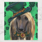 AFGHAN HOUND WIJN ETIKET (Enkel label)