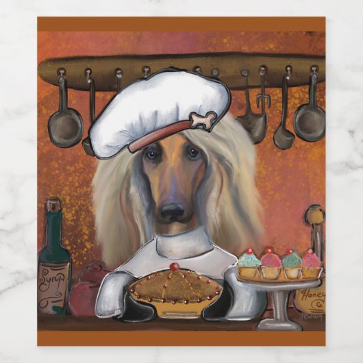 AFGHAN HOUND WIJN ETIKET (Enkel label)