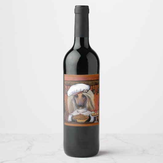 AFGHAN HOUND WIJN ETIKET (Voorkant)