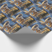 Afghan Hound With Christmas Lights Holiday Cadeaupapier (Hoek)