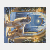 Afghan Hound With Christmas Lights Holiday Fleece Deken (Voorkant (Horizontaal))