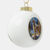 Afghan Hound With Christmas Lights Holiday Keramische Bal Ornament (Links)
