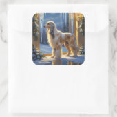 Afghan Hound With Christmas Lights Holiday Vierkante Sticker (Tas)