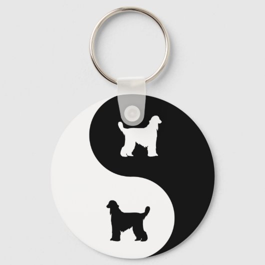 Afghan Hound Yin Yang Sleutelhanger (Voorkant)