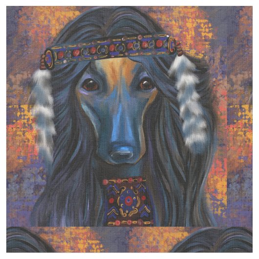 Afghan Hound Zuidwesterse Kunst Stof (Close Up)