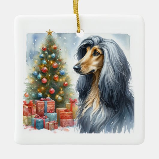 Afghan Houond Orament Keramisch Ornament (Voorkant)