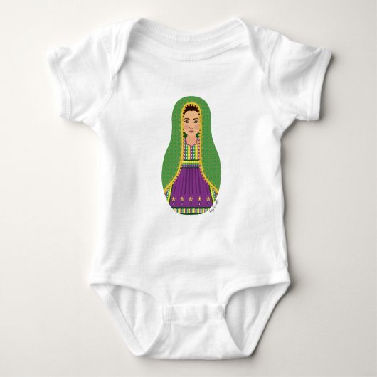 Afghan Matryoshka Baby Bodysuit (Voorkant)