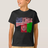 AFGHAN ROOTS Half Amerikaanse vlag VS AFGHANISTAN  T-shirt (Voorkant)