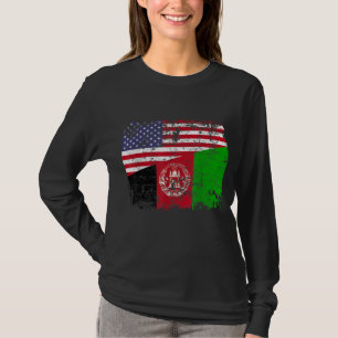 AFGHAN ROOTS Half Amerikaanse vlag VS AFGHANISTAN T-shirt