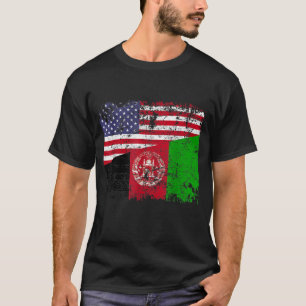 AFGHAN ROOTS Half Amerikaanse vlag VS AFGHANISTAN  T-shirt
