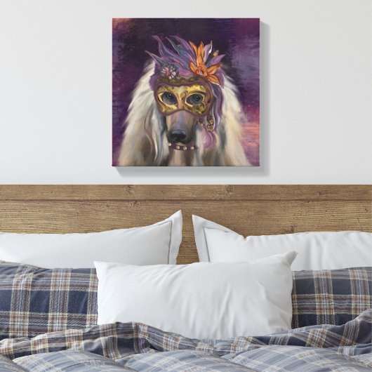 AFGHANENHOUND CANVAS AFDRUK (Insitu (Slaapkamer))
