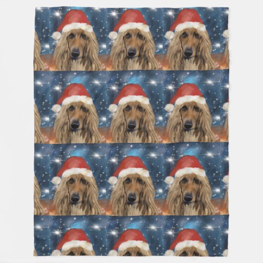  AFGHANENHOUND    FLEECE DEKEN (Voorkant)