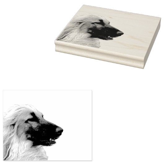 Afghanischer Windhund Rubberstempel (Gestempeld)