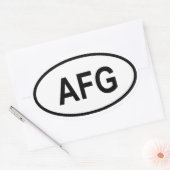 Afghanistan AFG Ovale Sticker (Envelop)