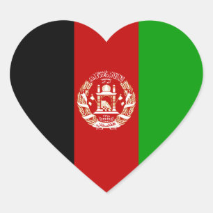 Afghanistan/Afghaanse/Afghaanse hartvlag Hart Sticker