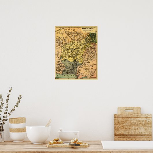 Afghanistan and Surrounding Countries Map Poster (Keuken)