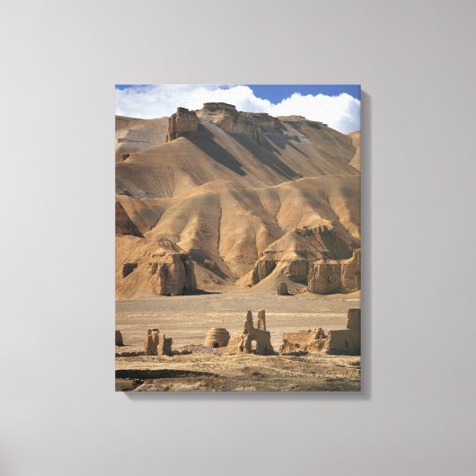 Afghanistan, Bamian-vallei. Oude aarden Canvas Afdruk (Voorkant)