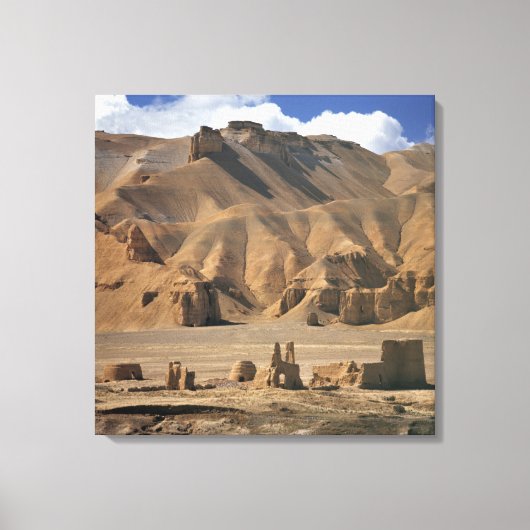 Afghanistan, Bamian-vallei. Oude aarden Canvas Afdruk (Voorkant)