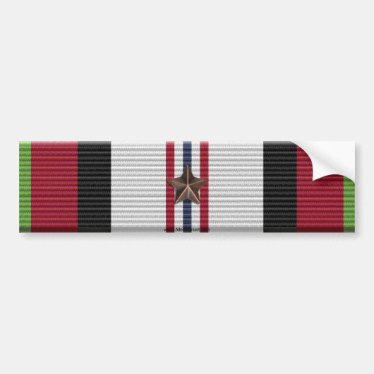 Afghanistan Campagne Medaille 1 Ster Bumpersticker (Voorkant)