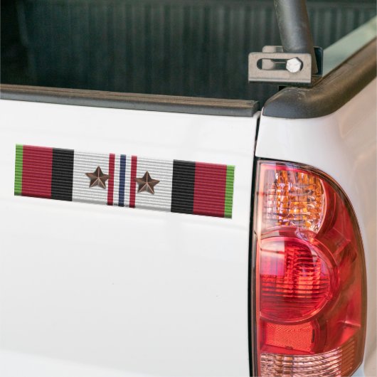 Afghanistan Campaign Ribbon 2 sterren Bumpersticke Bumpersticker (Op Truck)