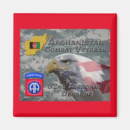 "Afghanistan Combat Veteran" - 82nd Airborne Divis Magneet (Voorkant)