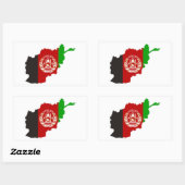 afghanistan country flag map form symbool silhouet rechthoekige sticker (Vel)